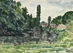 André Dunoyer de Segonzac, Moulin de Quinte-Joie, aquarelle et encre sur papier
