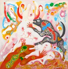 Alexander Sitnikov, Taureau blanc, 1990, huile sur toile