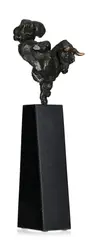 Wim Steins, Taureau, sculpture en bronze et socle en marbre