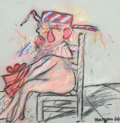 Pinchas Burstein, Personnage, 1966, pastel sur papier