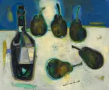 André Marchand, Les poires sur la nappe, huile sur toile