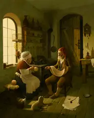 Vida Gabor, Chez la Grand-mère, 2004, huile sur panneau