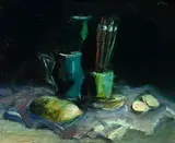 Mircea Ciobanu, Nature morte au vase, huile sur toile