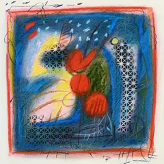 Lamar Briggs, Composition, pastel et pochoir sur papier