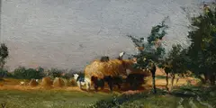 Jules Jacques Veyrassat, Moisson, huile sur panneau