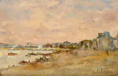 Albert Lebourg, Paris, le quai de Bercy, huile sur panneau