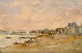 Albert Lebourg, Paris, le quai de Bercy, huile sur panneau