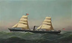 Paquebot à voiles by Antonio Jacobsen, 1880, huile sur toile, sold Dec 2025