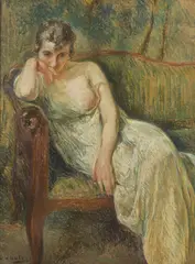 Otto Vautier, Femme pensive, pastel sur papier