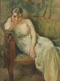 Otto Vautier, Femme pensive, pastel sur papier