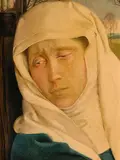 Louis Charles Rivier, Mater Dolorosa, 1947, crayon de couleur sur papier monté sur pavatex