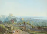Pierre-Louis De La Rive, Paysage de Savoie animé, 1793, gouache sur papier