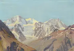 François de Ribaupierre, Vue du Mont Blanc de Cheilon, huile sur toile