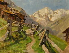 Frédéric Dufaux, Pigne d'Arolla depuis la Sage, 1925, huile sur carton