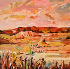 Jean Krillé, Paysage, 1986, huile sur pavatex