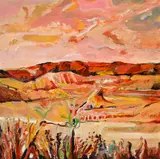 Jean Krillé, Paysage, 1986, huile sur pavatex