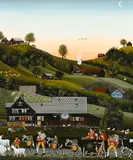 Albert Manser, Alpsfahrt Morgen früh, 1996, huile sur carton
