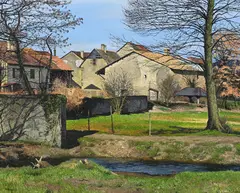 Pierre Jacques, Maisons à Ferney-Voltaire, 1960, huile sur toile