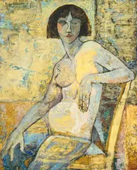 Roger Descombes, Dolores, huile sur pavatex