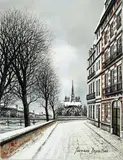 Jacques Deperthes, Notre-Dame de Paris et le quai d'Orléans, huile sur toile