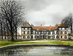 Jacques Deperthes, Le château de Coppet, huile sur toile