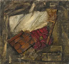 Evgeny Rukhin, Composition, 1970, technique mixte et collage sur toile