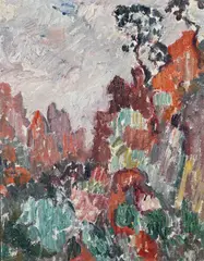 Paysage aux roches rouges by Louis Valtat, 1907, huile sur toile, sold Dec 2025