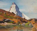 Albert H. Gos, Le Cervin, huile sur panneau