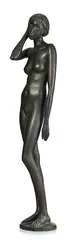 Heinz Schwarz, Jeune fille, 1971, sculpture en bronze