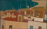 Walter Mafli, Toits de maison, 1994, huile sur toile