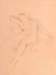 Gérard de Palézieux, Nu allongé, mine de plomb sur papier