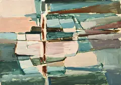 Luc Lathion, Composition, 1987, gouache sur papier