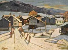 Alfredo Cini, Vercorin enneigé, 1934, huile sur toile