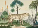 Aloys Zötl, Guépard, 1834, aquarelle et encre sur papier