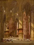 Henry Schafer, Milan Cathedral, huile sur toile
