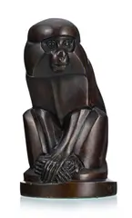 Édouard-Marcel Sandoz, Singe assis pattes croisées, 1993, sculpture en bronze