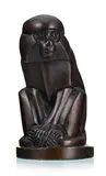 Édouard-Marcel Sandoz, Singe assis pattes croisées, 1993, sculpture en bronze