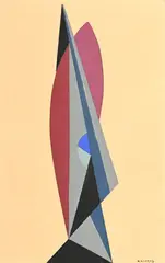 Henri Nouveau, Composition, 1927, gouache et collage sur papier