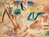 Gen Paul, Dimanche après-midi, gouache sur papier marouflée sur toile