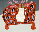Victor Bauer, Nature morte au bouquet de lys, 1950, huile sur toile