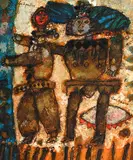 Théo Tobiasse, Les 2 pantins, 1976, huile sur toile