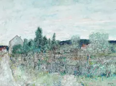 Bernard Gantner, Les jardins d'ouvriers, 1972, huile sur toile