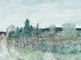 Bernard Gantner, Les jardins d'ouvriers, 1972, huile sur toile