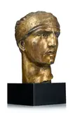 Raymond Delamarre, Tête de David, 1996, sculpture en bronze doré