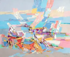 Jean Chevolleau, Le chantier au soleil, huile sur toile