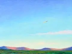 Adam Strauss, Missile, 1998, huile sur toile dans un encadrement couvert de plomb