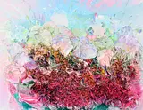 Sweet Dreams by Zhuang Hong Yi, 2020-2021, papier de riz, acrylique et collage sur toile, sold Sep 2025