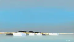 Pierre Doutreleau, Paysage maritime, huile sur toile