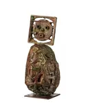 Rachid Khimoune, Personnage, sculpture en bronze à patine brun vert