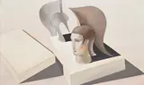 Christos Caras, Casque antique, 1974, huile sur toile